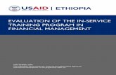 EVALUATION OF THE IN-SERVICE TRAINING PROGRAM IN FINANCIAL …pdf.usaid.gov/pdf_docs/PDACI476.pdf ·  · 2006-12-11IT solution for financial management. In 1997, the project had