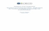 Summary of the Symposium - OECD.org report of the Symposium... · Summary of the Symposium ... Summary Report of the Symposium “Teachers as ... without classroom observation it