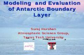 Modeling and Evaluation of Antarctic Boundary Layer - … · Modeling and Evaluation of Antarctic Boundary Layer Suraj Harshan Atmospheric Science Group, Texas Tech University. ...