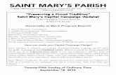 SAINT MARY’S PARISH - Home - St. Mary's Nutley · SAINT MARY’S PARISH Twenty-Fifth Sunday of Ordinary Time September 18, 2016 “Preserving a Proud Tradition” Saint Mary’s