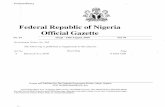 Federal Republic of Nigeria Official Gazette - parliament.am law/nigeria.pdf · Federal Republic of Nigeria Official Gazette ... Election to Offices of Chairman, ... provision of