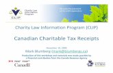 Canadian Charitable Tax Receipts - Capacity Builders · Canadian Charitable Tax Receipts December 10, 2009 ... srvce/mllist/sbscrbchrts-eng.html • Webinars: