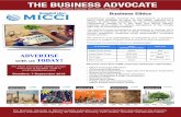 THE BUSINESS ADVOCATE - MICCI · The Business Advocate is MICCI’s quarterly publication and ... business issues impacting the Malaysian ... corporate social responsibility ...