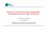 Human and Automation Integration Considerations for … · Human and Automation Integration Considerations for UAV Systems ... Health Monitoring Tactical Replan Group ... System Health,