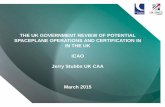 THE UK GOVERNMENT REVIEW OF POTENTIAL … - J. Stubbs... · 1 the uk government review of potential spaceplane operations and certification in in the uk icao jerry stubbs uk caa march