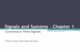 Signals and Systems Chapter 1 - k-Space.org · Introduction •Learning how to represent signals in analog as well as in digital forms and how to model and design systems capable