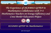 The Experience of SEAMEO QITEP in Mathematics … paper/apec2016/2016 2 Energy Eff... · 2.Questioning 3.Collecting Data 4.Reasoning 5.Communicating ... (FS): 1. The beauty of mathematics