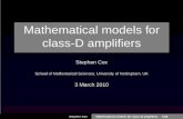Mathematical models for class-D ampliﬁers€¦ ·  · 2010-04-21Mathematical models for class-D ampliﬁers ... Stephen Cox Mathematical models for class-D ampliﬁers 10/36. ...