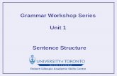 Grammar Workshop Series Unit 1 Sentence Structure ·  · 2015-02-26Grammar Workshop Series Unit 1 Sentence Structure. ... and say that a sentence expresses a complete thought—in