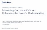 Corporate Governance Presents: Measuring Corporate … · Measuring Corporate Culture: Enhancing the Board’s ... •We don‘t survey this aspect of our organizational behavior