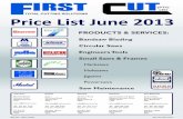 2013 Price List - Final - Engineering Directory · Bi-Metal Bandsaw Blades – Steinbach ... Mechanics Vice – Cast Iron - Eclipse 31 ... When cutting two or more tubes lying side