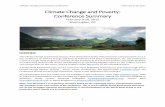 Climate Change and Poverty: Conference Summary€¦ · Climate Change and Poverty Conference February 9-10, 2015 1 Climate Change and Poverty: Conference Summary ... food and fuel