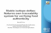 Stable isotope deltas: Natures own traceability system for ... · Stable isotope deltas: Natures own traceability system for verifying food authenticity ... Milk composition •88%
