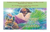 Palm Sunday of the Passion of the Lord March 25, 2018 St ... · Palm Sunday of the Passion of the Lord March 25, 2018 St. Anthony Catholic Church, Frankfort, IL