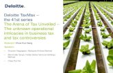 Deloitte TaxMax The Arena of Tax Unveiled The unknown ... · Deloitte TaxMax – the 41st series The Arena of Tax Unveiled – The unknown operational intricacies in business tax