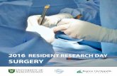 SURGERY - College of Medicine · Notes 38 2016 RESIDENT RESEARCH DAY ... Education from the University of Toronto in November 2004. ... Dialysis Patients with Secondary Hyperparathyroidism