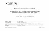 Request for proposals (RFP) The supply of a computer based ... CSIR 579-29-05... · Management System for the CSIR ... If the solution does not fully or partially satisfy the requirement,