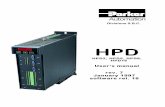 HPD2, HPD5, HPD8, - Parker Hannifin Hannifin S.p.A. - Divisione S.B.C. HPD User’s Manual 8 1.5 Main hardware specifications Parameter U.M. Value Power supply V~ 90..460 Models HPD2