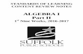 ALGEBRA I Part II - Suffolk Teaching Activities & Resourcesstar.spsk12.net/math/Algebra I/AlgebraIPartIICRN.pdf · Curriculum Framework, ... The Algebra I Blueprint Summary Table