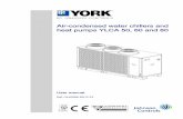 Air-condensed water chillers and heat pumps YLCA 50, 60 … · The YLCA/YLHA units are high-performance air-water chillers and heat pumps using R-410A ecological ... The control system