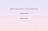 Spatial Epidemics: Critical Behaviorgalton.uchicago.edu/~lalley/Talks/chile.pdfReed-Frost (SIR) Model Reed-Frost & Erdös-Renyi Branching Envelopes Critical Behavior: Scaling Limits
