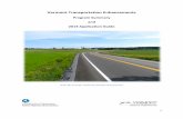 Vermont Transportation Enhancements · while vital for national mobility and international competitiveness, must also be environmentally sound. ... Vermont Transportation Enhancements