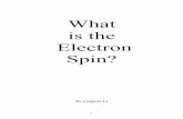 What is the Electron Spin? · What is the electron spin? ... The simplest model of electron spin is a spinning electrically charged ball, similar to the earth rotating about its own