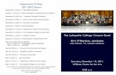 Lafayette Programs- Concert Band Fall 2011 · May 4, 12:15 p.m. Department of Music Honors Recital ... Vaughan Williams' Toccata Marziale combines folk language, ... Lafayette Programs-
