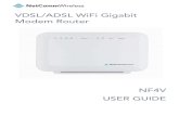 VDSL/ADSL WiFi Gigabit Modem Router featured VDSL2 / ADSL2+ Modem Router ... 2 WiFi Enable or disable the WiFi radio by holding the WiFi button down for 3 seconds.