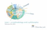 Lean – a methodology and a philosophy - Cancer du rein Colleen Sparks - Lean Update to FMC... · A Lean Program Office to guide Lean Leads to lead External Consultants to advise