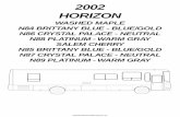 2002 HORIZON - Winnebago | RVs, Motorhomes ... HORIZON WASHED MAPLE N84 BRITTANY BLUE - BLUE/GOLD N86 CRYSTAL PALACE - NEUTRAL N88 PLATINUM - WARM GRAY SALEM CHERRY N85 BRITTANY BLUE