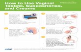 How to Use Vaginal Tablets, Suppositories, and Creams · How to Use Vaginal Tablets, Suppositories, and Creams It is best to use these products just before your bedtime. Lying down