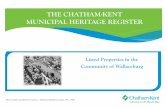 THE CHATHAM-KENT MUNICIPAL HERITAGE REGISTER · THE CHATHAM-KENT MUNICIPAL HERITAGE REGISTER ... located in Wallaceburg’s industrial sector. Legal Description: LOT 34, ... indicative