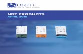 NDT PRODUCTS - South Manufacturing · NDT PRODUCTS MAY 2017. ... Spanish Radiation Signs 62 ... API STD 1104, ASTM E-142 (SE-1025) and MIL-STD 271 penetrameters up to .050”