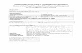 Massachusetts Department of Conservation and Recreation · Massachusetts Department of Conservation and Recreation . ... Forest Management Project Summary . Project Title: ... plantation