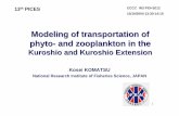 Modeling of transportation of phyto- and zooplankton in the · 1 Modeling of transportation of phyto- and zooplankton in the Kuroshio and Kuroshio Extension Kosei KOMATSU National