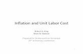 Inflation and Unit Labor Cost - Boston University · Inflation and Unit Labor Cost ... • How does conclusion depend on whether one ... – Inflation shock z rises in a persistent