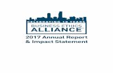 2017 Annual Report & Impact Statement - Squarespace · 2017 Annual Report ... This year the Business Ethics Alliance celebrates ten years of promoting excellence in business ethics,