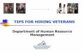 Department of Human Resource Management - V3 …€¢ Dispelling myths of PTSD / TBI ... Wounded Warrior Project and other veteran organizations ... Veterans Outreach