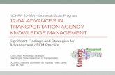 12-04: ADVANCES IN TRANSPORTATION AGENCY ...scohts.transportation.org/Documents/Oman_12-04 KM...12-04: ADVANCES IN TRANSPORTATION AGENCY KNOWLEDGE MANAGEMENT Significant Findings and