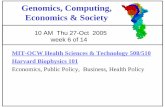 Genomics, Computing, Economics & Society - MIT ... AM Thu 27-Oct 2005 week 6 of 14 Genomics, Computing, Economics & Society MIT-OCW Health Sciences & Technology 508/510 Harvard Biophysics