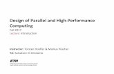 Design of Parallel and High-Performance Computing · Parallel Computing is inevitable! Parallel vs. Concurrent computing ... Notes 11/03: Amdahl's Law 7 11/07: Project presentations