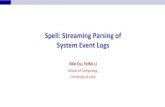 Spell: Streaming Parsing of System Event Logsmind/papers/spell_slides.pdf · Spell: Streaming Parsing of System Event Logs Min Du, ... For a majority of new log entries, ... SPELL