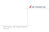 JM Financial MP Investor Summit · Blackstone Amit Dixit 30 • Monnet Power ,Moser Baer Power Rohit Chandak 12.5 • Jetpur Somnath Tollways Warburg Pincus Vishal Mahadevia 39 •