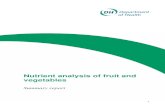 Nutrient analysis of fruit and vegetables: Summary … analysis of fruit and vegetables Executive summary A survey to determine the nutrient composition of fruit and vegetables and