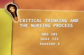 CRITICAL THINKING AND THE NURSING PROCESS€¦ · PPT file · Web view · 2013-07-30CRITICAL THINKING AND THE NURSING PROCESS ... Scientific method Problem Solving Decision Making