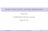 Decision Trees (Contd.) and Data Representationpiyush/teaching/30-8-print.pdf · Decision Trees (Contd.) and Data Representation Piyush Rai CS5350/6350: Machine Learning August 30,