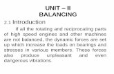 UNIT II BALANCING - MYcsvtu Notesmycsvtunotes.weebly.com/uploads/1/0/1/7/10174835/unit_-2_balancing.pdfUNIT – II BALANCING ... 2.4 Balancing of a Single Rotating Mass by ... static