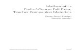 Math EOC Teacher Sample Booklet: Companion … · Web viewMathematics End-of-Course Exit Exam Teacher Companion Materials Paper-Pencil Format Sample booklet Sample Booklet: Directions