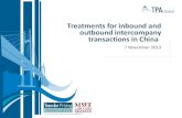 Treatments for inbound and outbound intercompany transactions in China€¦ ·  · 2016-10-14outbound intercompany transactions in China ... KFC China uses the software designed